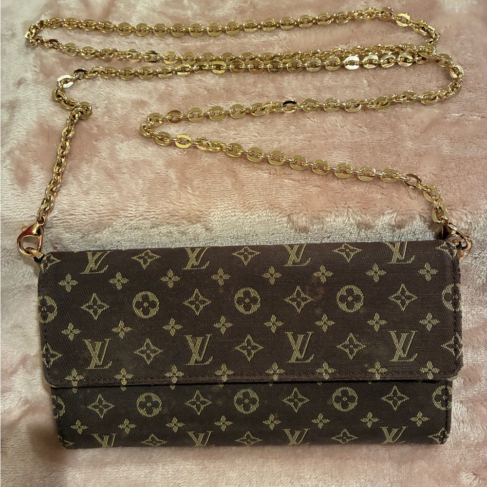 Authentic Louis Vuitton Classic Monogram Brown Denim Wallet ~ Vintage - Picture 16 of 16